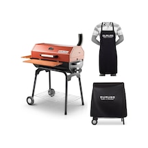 Guruss Cg-075 Kömürlü Barbekü Mangal + Kılıf + Önlük Oksit Kırmızı Model:grs22