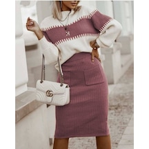 Lucky Life Kadın Uzun Kollu Triko Etekli Takım 001