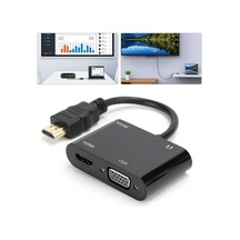 1080p 2in1 Hd&apos Den Vga&apos Ya Hdmi To Vga Hd Dönüştürücü Bilgisayar Projeksiyonu - Hd Ürünleri Için Tv Adaptörüne Vga Ürünlerini Bağlama Zr724