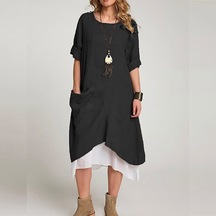 Barbora Keten Yazlık Günlük Tasarım Kadın Elbise Bt263siyah10 001 Barbora Keten Yazlık Günlük Tasarım Kadın Elbise Bt263siyah10 001