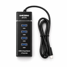 Onezero Zr1272 Type-c Girişli 4 Portlu Usb Hub Çoklayıcı 1x Usb 3.0 + 3x Usb 2.0 1.2 Metre Kablolu Laptop Adaptörü