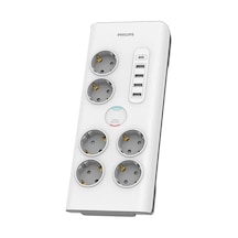 Phılıps Spn7060wa/62 6 Soket Akım Korumalı Priz 900 Joules 2mt Kablo 1xusb-c 15w Şarj 4xusb-a 20w Beyaz 1923 Diğer