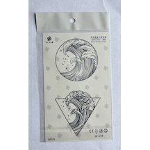 Dalgalar 18x11 Cm Yarı Kalıcı Geçici Dövme