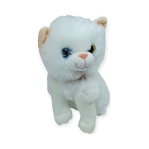Sesli Peluş Kedi Van Kedisi 25 Cm - Beyaz