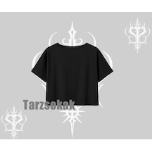 Startmore Startmore Oversize Crop Tshirt Twitch Emotes Cute Girl Anime Expression Siyah