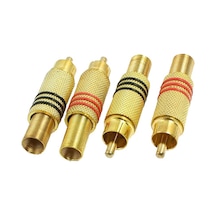 Rca Erkek Tos Jak Fiş Metal Yaylı 10 Adet Siyah Çizgili