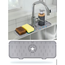 Silikon Musluk Matı Su Geçirmez Lavabo Kenar Damlatmaz Altlık Düzenleyici Mat Silikon Çok Renkli Diğer