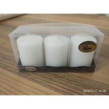 3'Lü Kokusuz Bozkurt Silindir Mum 5*7Cm (346655471)