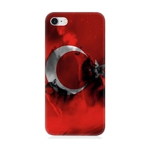 Apple Uyumlu iPhone 7 Türk Bayrağı Ve Kurt Desenli Silikon Kılıf