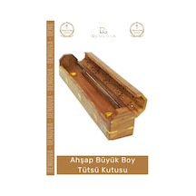 Tütsükutusu Ahşap El Yapımı El Boyaması Desenli Dekoratif Saklama Bölmeli Hazneli Büyük Tütsü Kutus