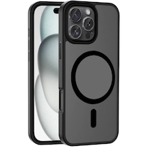 Apple, Uyumlu iPhone 16 Pro Kılıf M-safe Şarj Özellikli Mat Arka Yüzey Zore Sio Kapak Siyah Apple, Uyumlu iPhone 16 Pro Kılıf M-safe Şarj Özellikli Mat Arka Yüzey Zore Sio Kapak Siyah