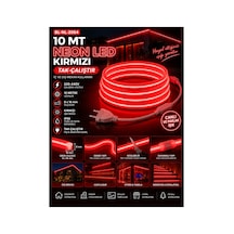 10 Metre Kırmızı Neon Led 220v Tak Çalıştır Ip65 Esnek Hortum Led Ultra Parlak İç Dış Mekan Dekoratif Aydınlatma Kırmızı - 920214632 Kırmızı