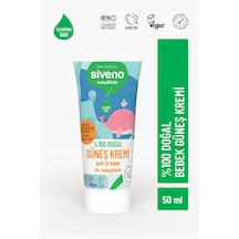 Siveno %100 Doğal Bebek Güneş Kremi Leke Karşıtı  Nemlendirici Bitkisel Vegan UVA UVB SPF 50+ 50 ML