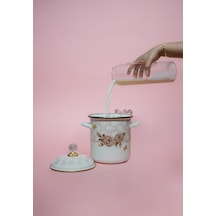 Rosadora Emaye Kuşkonmaz Bakraç Dekoratif Çok Amaçlı Vintage Pembe