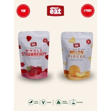Evereat Çilek-kavun Freeze Dry Meyve Cipsi 2'li Paket Doğal Sağlıklı Atıştırmalık 1 Adet