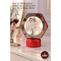 3 Adet Ledli Sihirli Ayna Çerçeve 16 X 13 Cm Masaüstü Makyaj Aynası Dekoratif Led Mirror Magic Mirror Genel