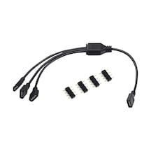 Alfais 4375 RGB Şerit 4 Pin LED Çoklayıcı Splitter Tek Kumanda 3 Çıkış