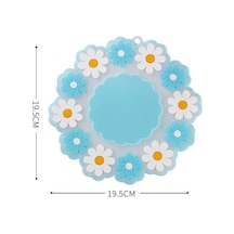 Novahub Mavi Silikon Yemek Masası Placemat Coaster Mutfak Aksesuarları Bardak Mat Bar Kupa Çiçekler İçecek Pedleri 19.5cm 19.5cm Mavi Mavi