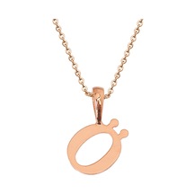 Kuyumcudukkani Zincirli Rose Altın Renk "ö" Harfli Kolye Rose Gold