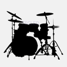 Davul Seti Rock Band Müzik Araba Çıkartmaları