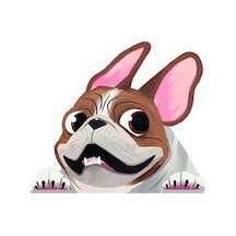 Fransız Bulldog Sevimli Araba Çıkartması 18 Cm Model2