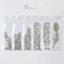 Alya Simin Nail Art Swarovski Tırnak Süsleme Taşı 6 Farklı Boy Gümüş