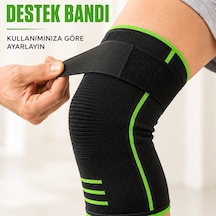 Ayarlanabilir Bantlı Spor Dizlik Nefes Alabilen Esnek Diz Destekleyici Siyah Yeşil