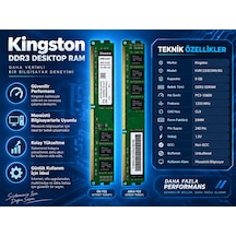 Kingston Kvr1333d3n9/8g 8gb Ddr3 1333mhz Cl9 240 Pin Masaüstü Ram