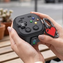 Samsung Galaxy Buds 4 Pro Kılıf Gamepad Tasarımı Kilitli Kapak Siyah