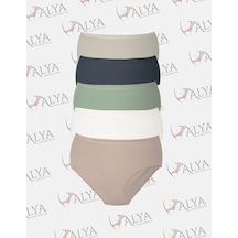 Alya Underwear Kadın Büyük Beden Külot Battal Full Brief, Yüksek Bel 5xl, 6xl, 7xl 5 Farklı Renk 1 Pakette P09
