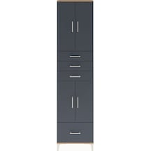 Arges Dolap 4 Raflı 4 Çekmeceli 4 Kapaklı 60x30x243 Çam-antrasit Atlas Çam