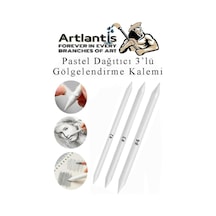 Pastel Dağıtıcı Gölgelendirme Kalemi 3 Lü 1 Paket Kaynaştırma Kalemi Kara Kalem Dağıtıcı Kalem Kağıt Kalem