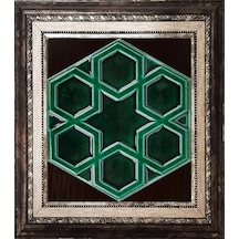 Armada Çini 15X17 Cm Rölyefli Yıldız Yeşil Altıgen Çini Pano