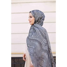 Etro Desen Premium Şal Gri Çok Renkli