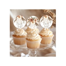 15adet Cupcake Kürdanı Bohem Çiçekli Bride To Be Gelin Oluyor Düğün Kına Gecesi Bekarlığa Veda Süsü