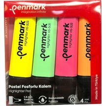 Fosforlu Kalem 4 Lü Asetat Karışık Renk Pastel Hs-505-4p 709701 Çok Renkli