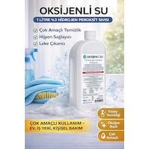 Oksijenli Su 1 Litre %3 Hidrojen Peroksit Solüsyonu Çok Amaçlı Temizlik Ve Hijyen Sıvısı 1 Adet