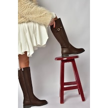 Fox Shoes Z973552209 Kahverengi Düz Tabanlı Kadın Çizme