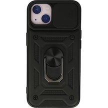 Newface Apple İphone 13 Kılıf Pars Lens Yüzüklü Silikon - Siyah