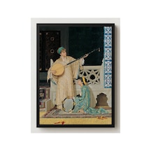 Osmanlı Osman Hamdi Bey İki Müzisyen Kız Çerçevesiz Poster 21x30 Cm A4 Tablo Osmanlı Türk Resmi