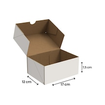 17x12,5x7,5 - Beyaz Kesimli Karton Kutu - Internet Ve Kargo Kutusu - 25 Adet