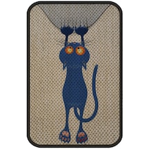 Glipet Desenli Çift Taraflı Kedi Tırmalama Paspası Blue Cat 38.5 x 30 CM
