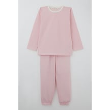 Breeze Kız Çocuk Pijama Takımı Rüya Çizgili 4-8 Yaş, Pembe