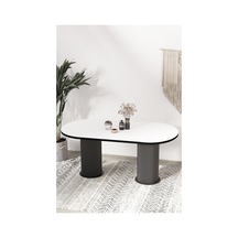 Avvio Brita Ptt Lake Mdf Beyaz Ayakli 80x180 Mutfak Masasi Yemek Masasi Beyaz