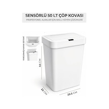 Temassız Otomatik Sensörlü Hijyenik Çöp Kovası Yerli Üretim 50 Litre-beyaz Temassız Otomatik Sensörlü Hijyenik Çöp Kovası Yerli Üretim 50 Litre-beyaz