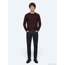 Kip Lacivert Düz Dokuma Slim Fit Spor Pamuk Karışımlı Pantolon