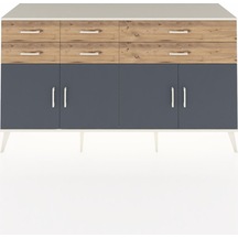 Kronos Konsol 3 Raflı 6 Çekmeceli 4 Kapaklı 176x59x99 Aytaşı-antr Aytaşı-antrasit/çam