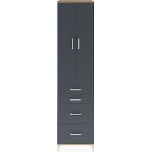 Hyperion Dolap 4 Raflı 4 Çekmeceli 2 Kapaklı 60x44x243 Çam-antrasit Atlas Çam