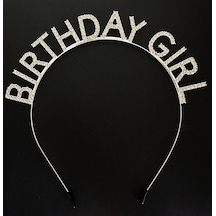 Gümüş Kristal Taşlı Birthday Girl Doğum Günü Tacı İthal Ürün A Kalite 17x16 Cm
