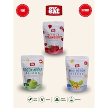 Evereat Çilek-elma-dut Freeze Dry Meyve Cipsi 3'lü Paket Gurme Atıştırmalık 1 Adet